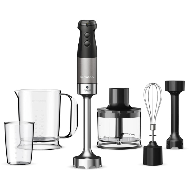 Kenwood Triblade XL Pro Stabmixer HBM80.322BK, 1200W, variable Geschwindigkeiten, Edelstahl(Pürierfu
