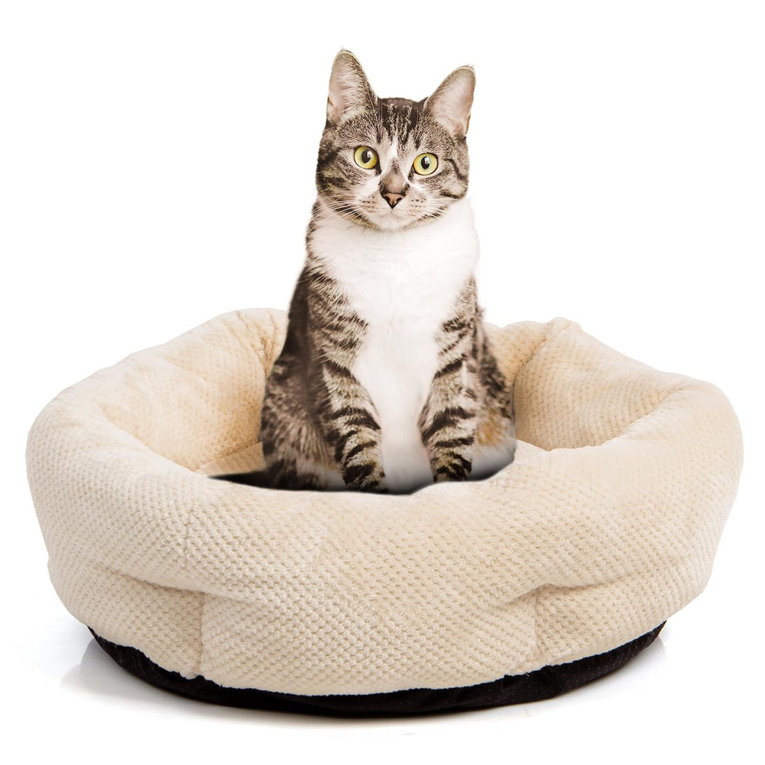 Wallace & Jones | Katzenbett beige Cloey - gemütliches Katzenkörbchen kleine und grosse Katzen | sty