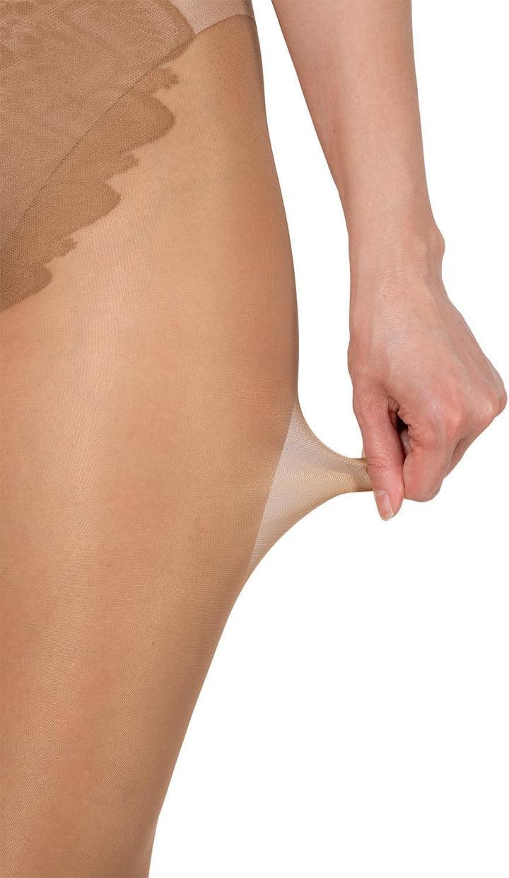 BANANALU 40 Den Spitzen Strumpfhose Bikinihöschenteil Mattoptik S Caramel - 3er Set, S Caramel - 3er