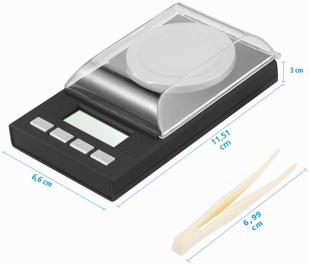 Brifit Feinwaage 50g/0,001g, Milligramm Waage mit Kalibriergewicht, Taschenwaage, Goldwaage, Münzwaa