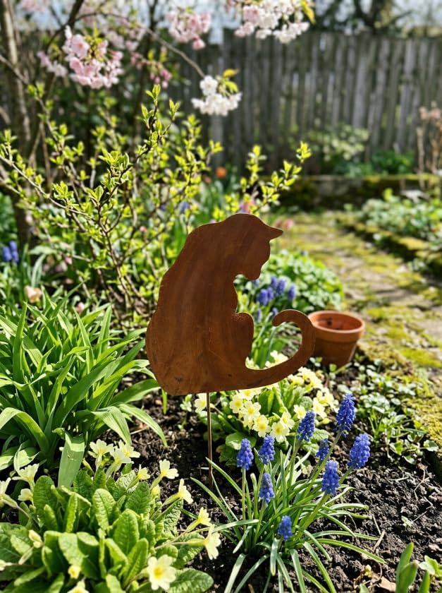 Kapaga - Gartenfigur aus Rost auf Einschlagbeinen - Metall Tierfigur - Edelrost Dekofigur - Tier Fig