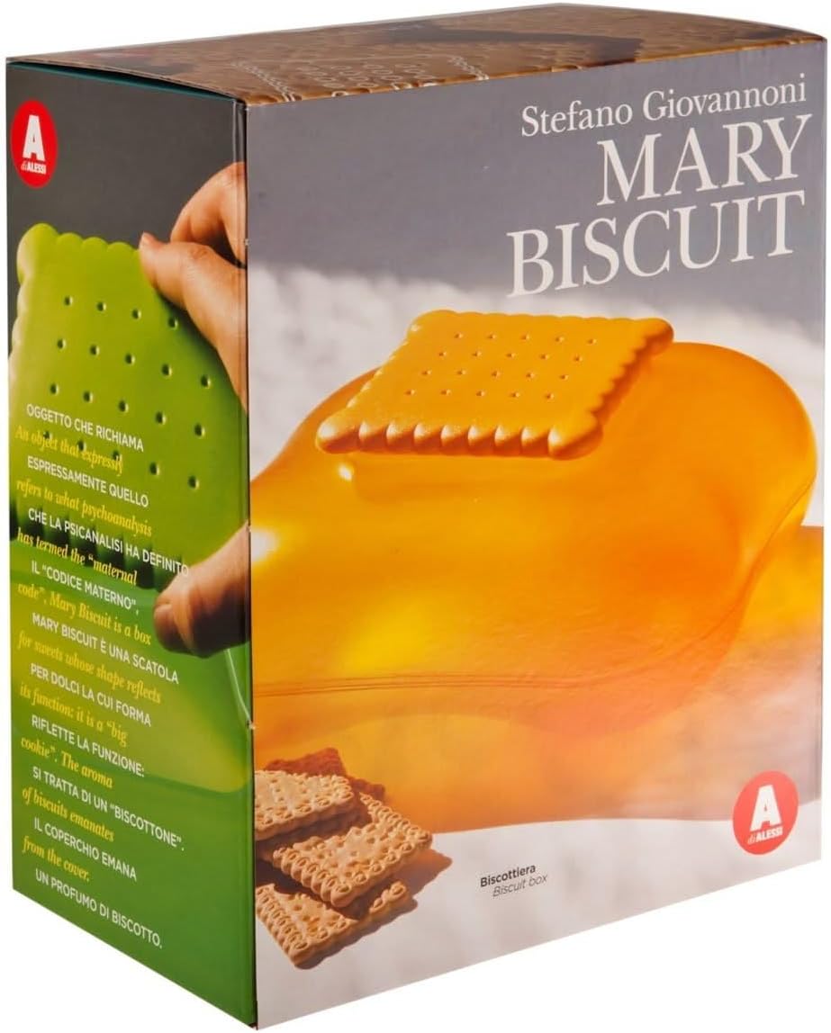 Alessi Mary Biscuit ASG07 I - Design Keksdose mit Deckel, Thermoplastisches Harz, Eis,30 x 1.19 x 12