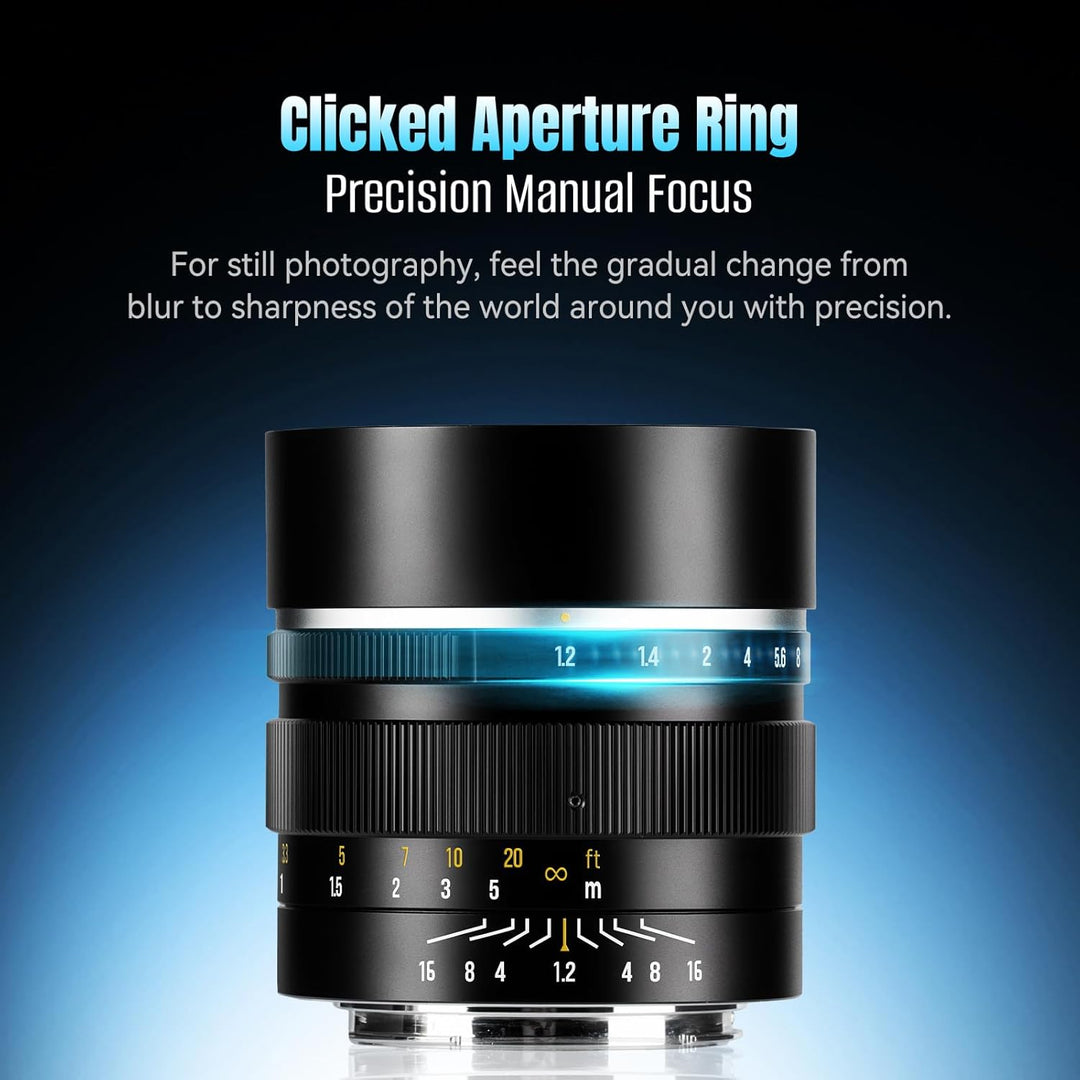 7Artisans 50mm F1.2 für Z-Mount Objektiv, APS-C manueller Fokus, kompatibel mit Nikon Z-Mount ZFC,Z5
