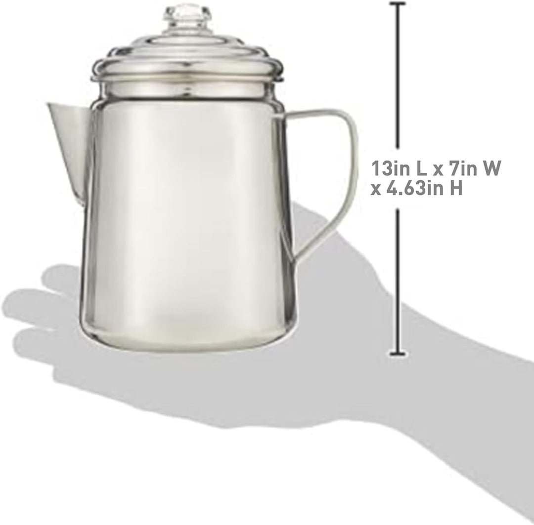 Coleman Kaffee-Perkolator für 12 Tassen aus Edelstahl, Kaffeekanne