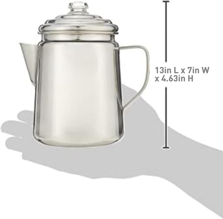 Coleman Kaffee-Perkolator für 12 Tassen aus Edelstahl, Kaffeekanne