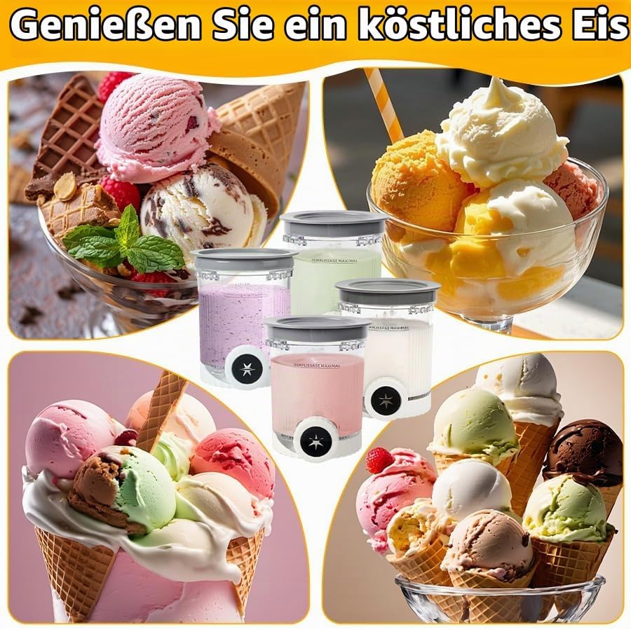 Behälter für Ninja Swirl, Tubs Zubehör für Die Eismaschinen Der Serien Creami NC700, NC701, NC701Q u