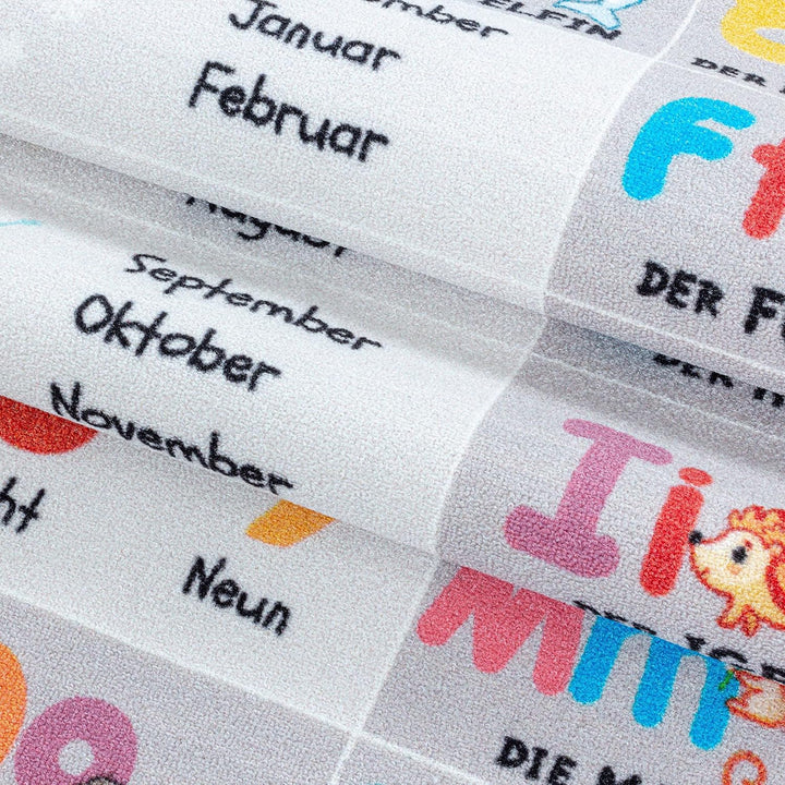 Kinderteppiche für Kinder Alphabet Buchstaben Zahlen Tiere Spielteppich Waschbar Jungen &amp; Mädchen Te