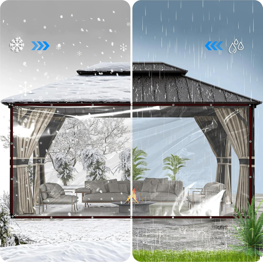 Plane Mit öSen 2x6m | Wasserdicht Transparent Plane FüR DraussEn, Zelt Durchsichtig Planen Garten,Ze