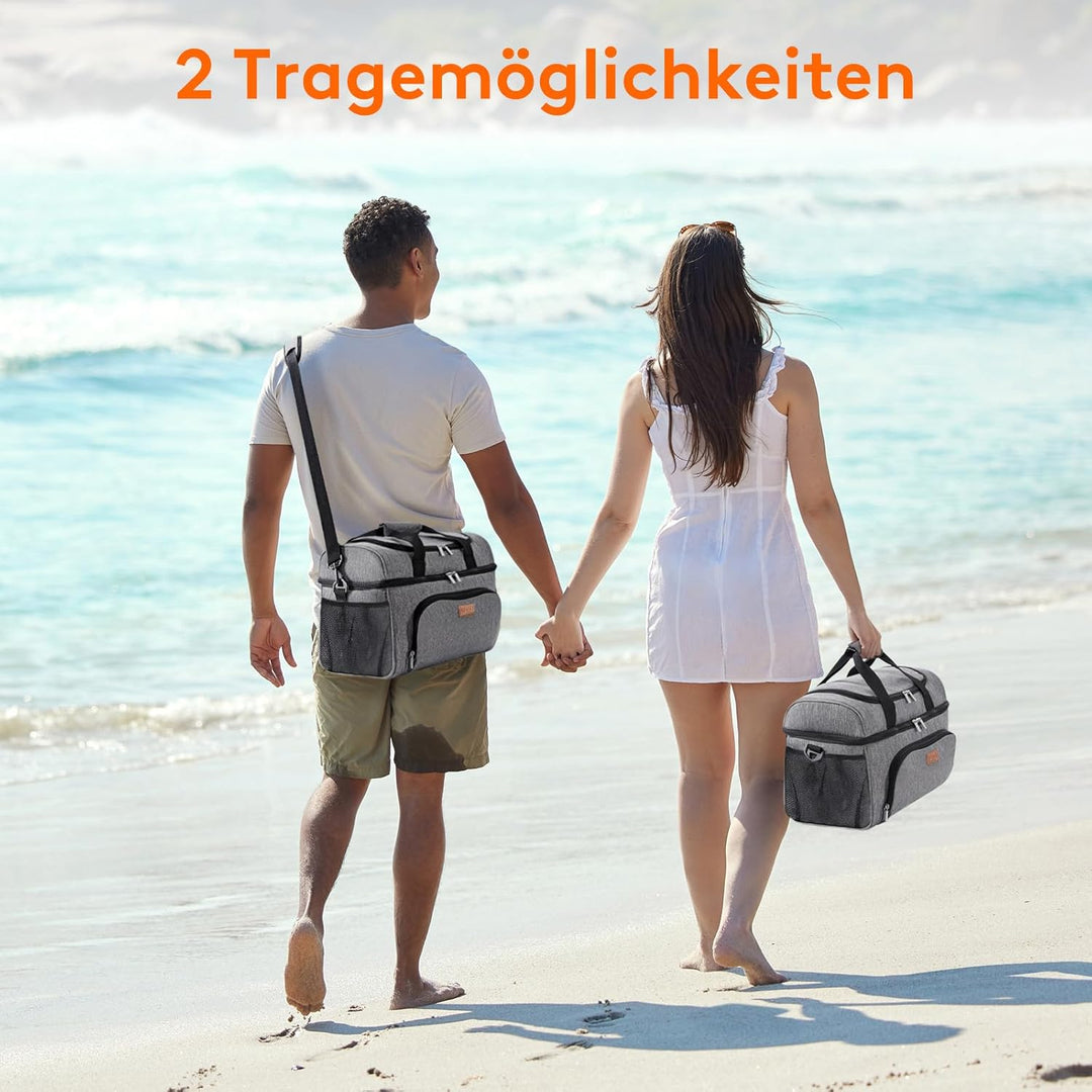 Lifewit Kühltasche Gross Einkaufstasche Faltbar Cooler Bag Sportliche Kühlbox Isoliertasche Double D