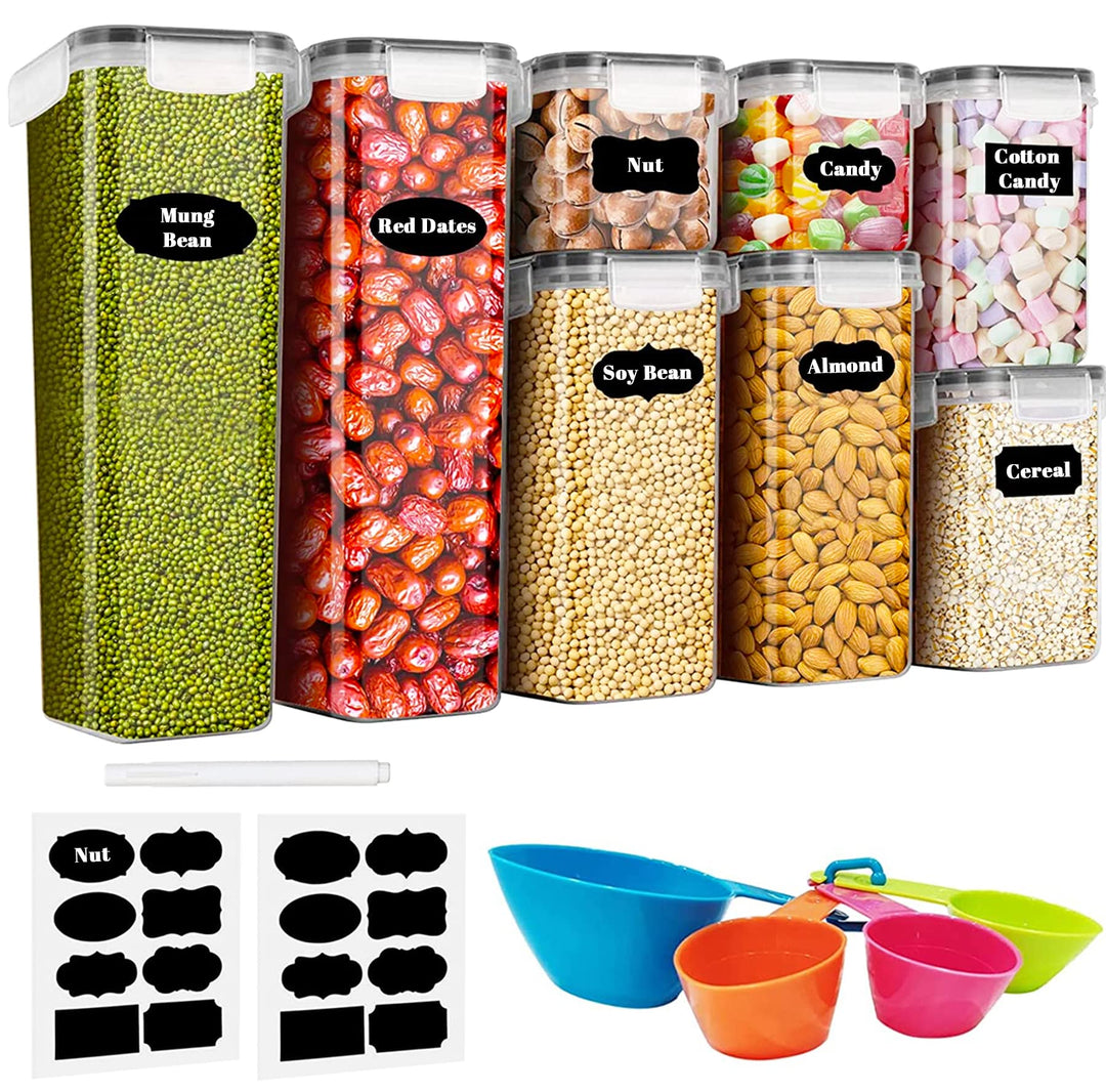 Baozun Vorratsdosen 8 Set, Aufbewahrungsbox Küche Organizer, Luftdicht Vorratsbehälter mit Deckel,Vo