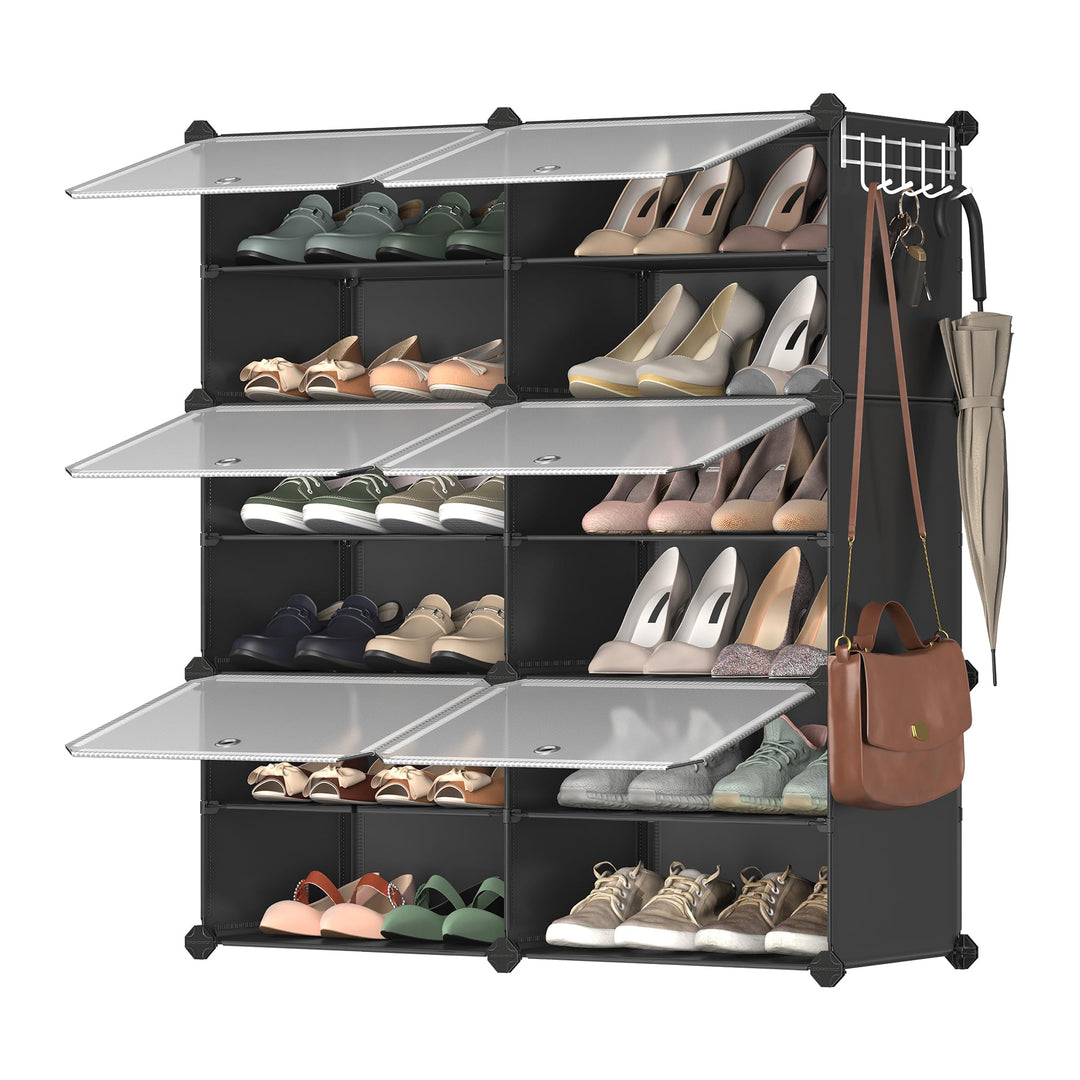 SONGMICS Schuhregal, Schuhschrank, für Garderobe und Eingangsbereich, anpassbar, 6 Fächer, für bis z