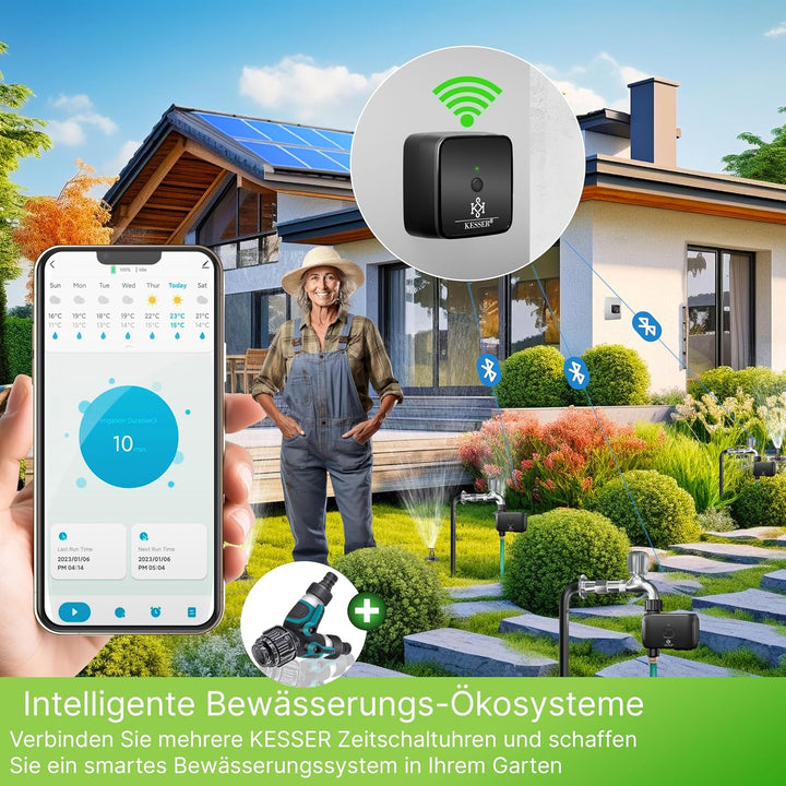 KESSER® Bewässerungssteuerung mit WLAN WiFi | Bewässerungscomputer für Garten & Balkon | Bewässerung