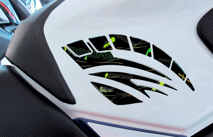 BIKE-label Tankpad Seitentank Racing Black Gelb kompatibel für Suzuki 810004