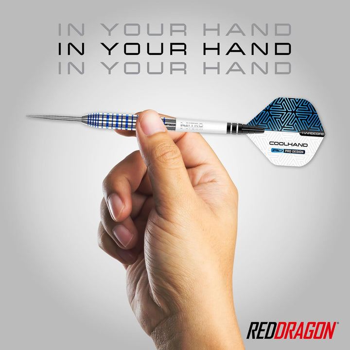 RED DRAGON Luke Humphries TX Serie Premium Wolfram Steeltip Dart Set mit Flüge und Schäften 24 g 3,