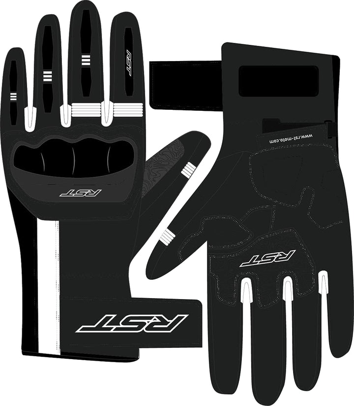 RST Pilot Motorradhandschuhe (Black/White,2XL)