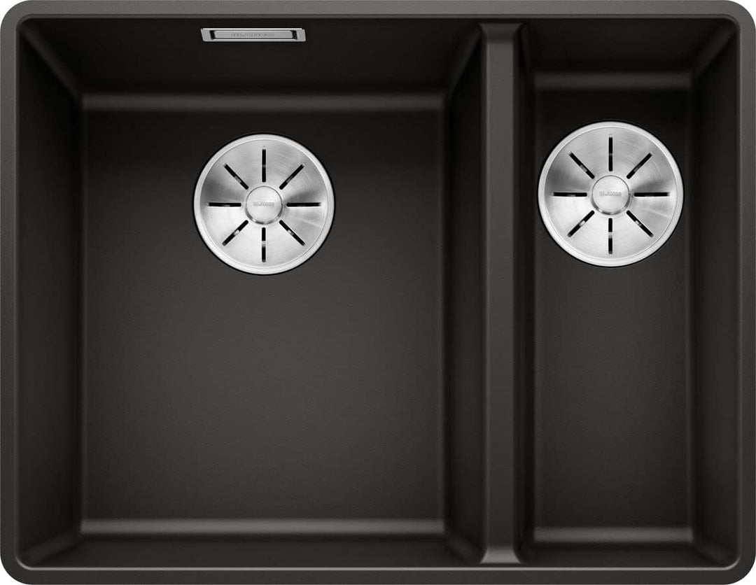 BLANCO SUBLINE 340/160-F | SILGRANIT schwarz | Einbauart: Flächenbündig | Hauptbecken links | ohne A