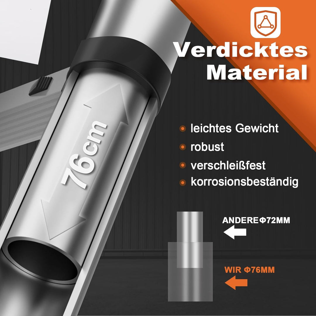 2,6m Teleskopleiter mit rutschfesten Füssen, HBTower Leichte Ausziehleiter, Leiter Ausziehbar, klapp