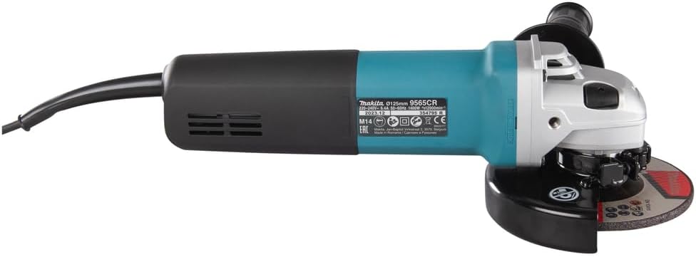 Makita 9565CR Winkelschleifer 125 mm, 1.400 W, Schwarz, Cyan, Silber mit Konstantelektronik, mit Kon