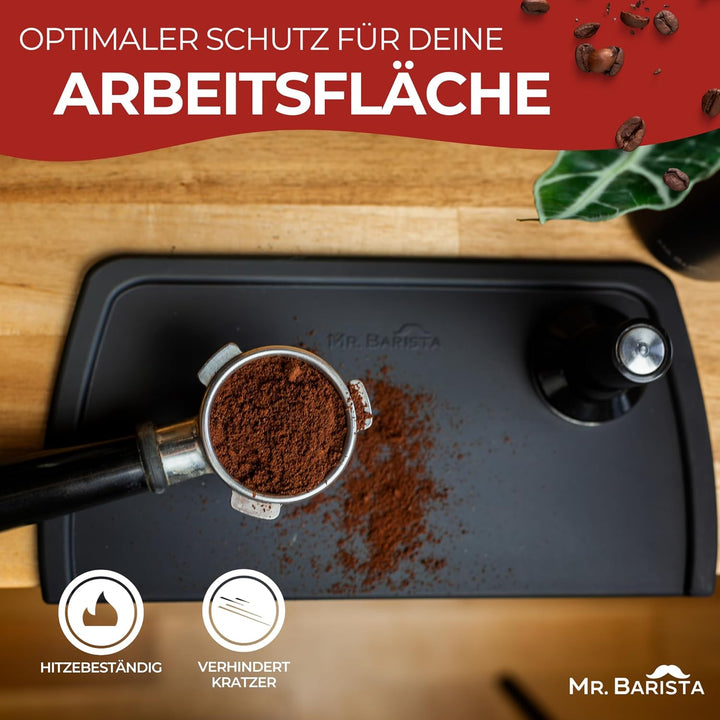 Mr. Barista® Professionelle Barista Silikonmatte mit Kante- Tamping Matte für Siebträger, Barista Zu