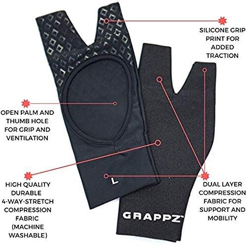 Grappz - Jiu Jitsu BJJ Finger Tape Alternative Kompression Grappling Handschuhe V1, M