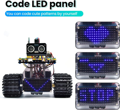 KEYESTUDIO Robot Tank Kit kompatibel mit Arduino IDE, elektronisch programmierbarer STEM-Roboter-DIY