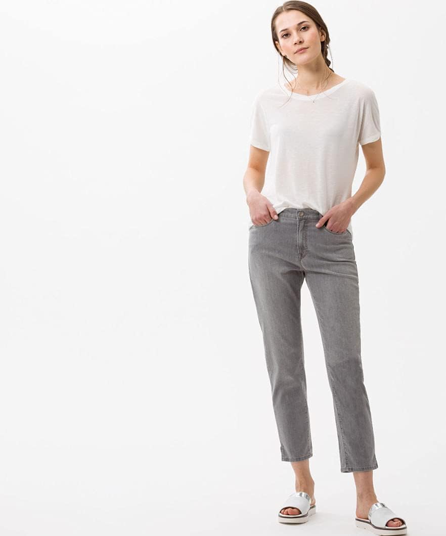Brax Damen Jeans Style Mary S Ultralight Organic Cotton Verkürzt I 27W / 30L Used Light Grey, 27W /