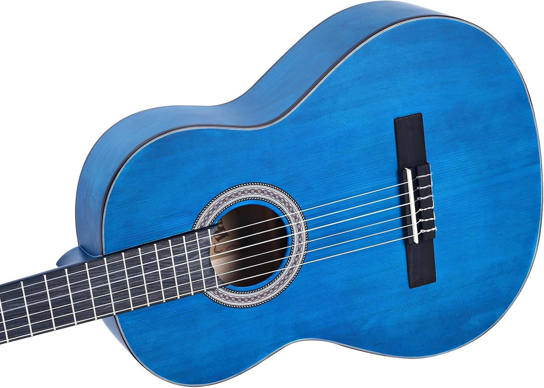 Winzz Konzertgitarre 4/4 Erwachsene, Klassische Gitarre für Anfänger 39 Zoll, Blau, Blau