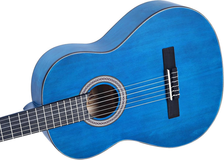 Winzz Konzertgitarre 4/4 Erwachsene, Klassische Gitarre für Anfänger 39 Zoll, Blau, Blau