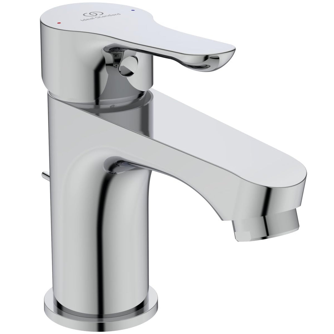Ideal Standard BC647AA Alpha Waschtischarmatur mit Zugknopf-Ablaufgarnitur Mit Stange zur Steuerung