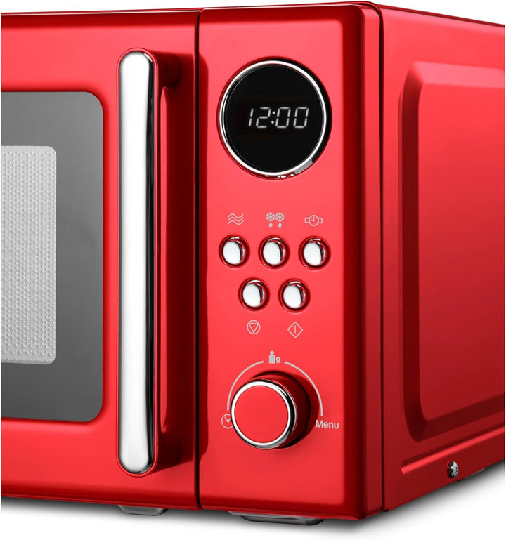MEDION Retro Mikrowelle klein (20 Liter, ca. 800 Watt, 5 Mikrowellenstufen, 8 Automatikprogramme, Di