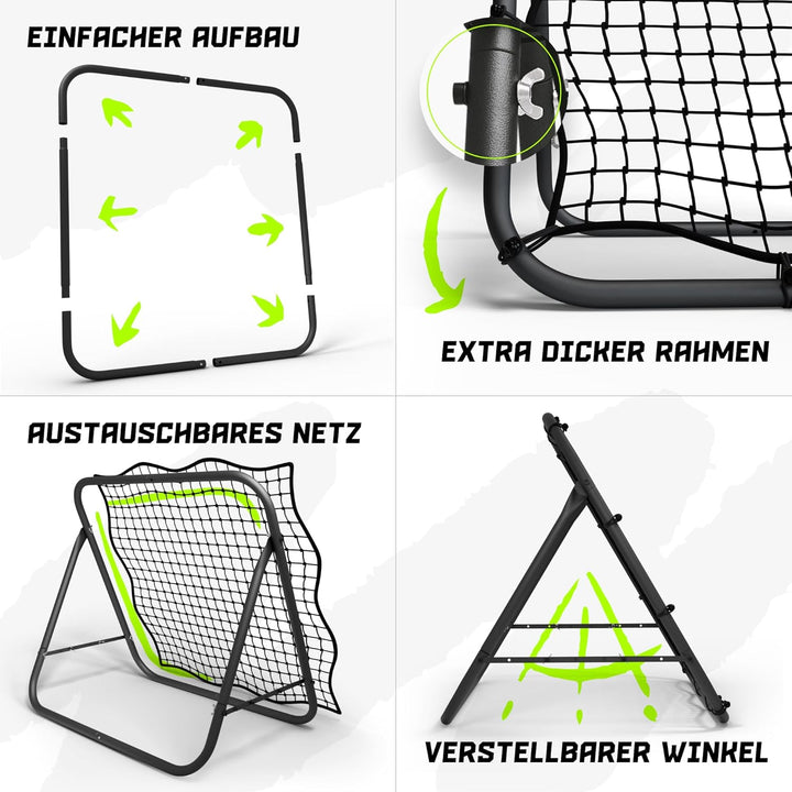 BENTSON Rebounder für Fussball Kinder und Profis I Inkl. Ersatznetz I Robuster Rahmen I Auch für Han