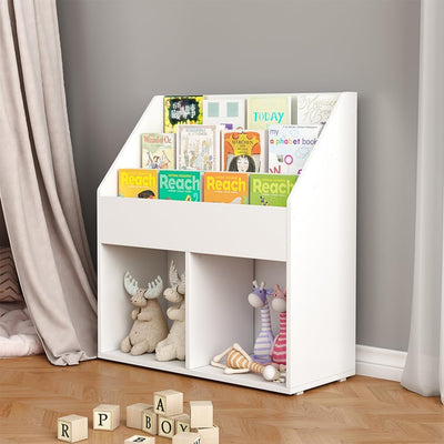 Oskar-Store Livinity Kinder Bücherregal Conny 72 x 79 cm, Weiss, Kinderregal mit grossen Ablagen Wei