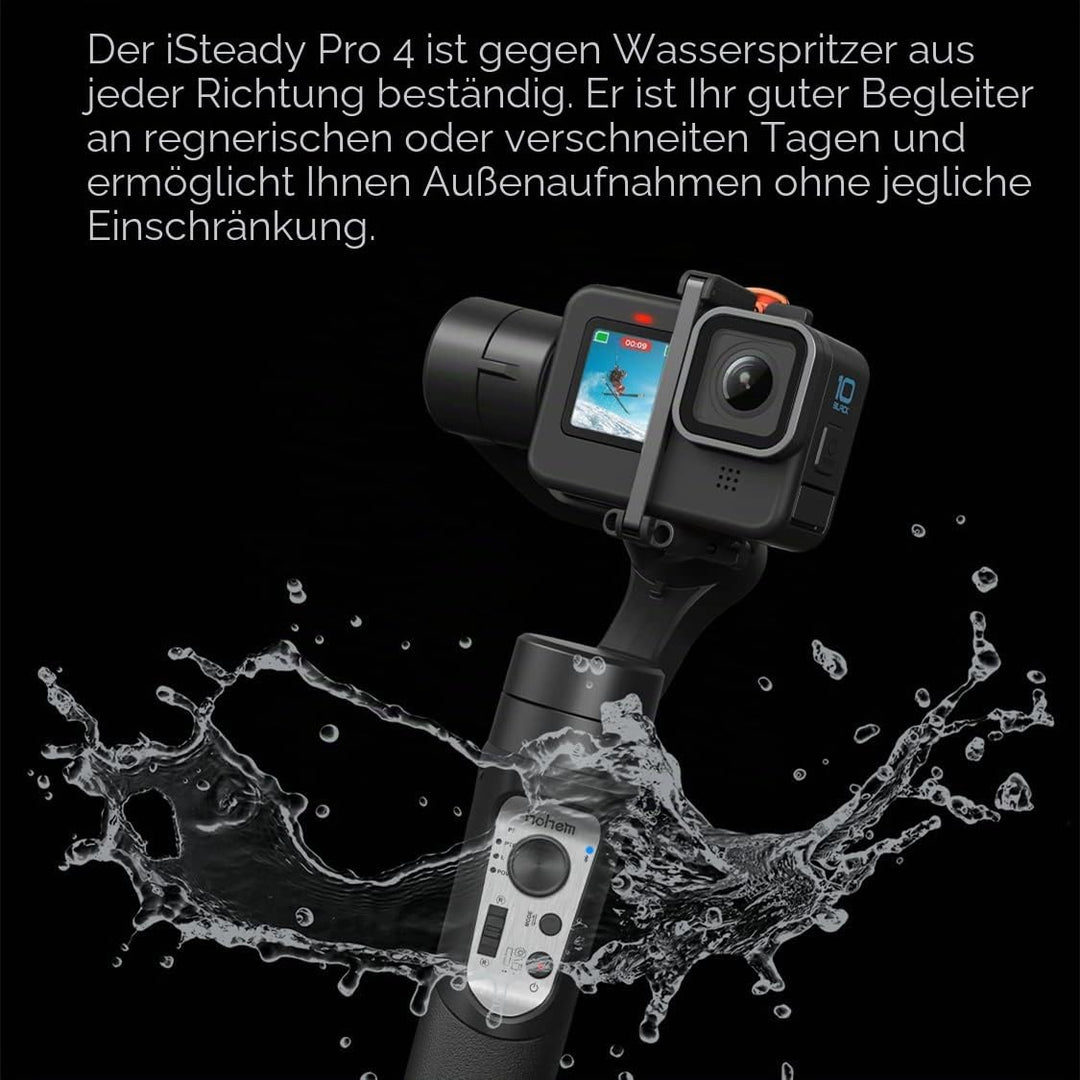 Hohem iSteady Pro 4 Action-Kamera Gimbal 3-Achse Spritzwassergeschützter Stabilisator für GoPro Hero