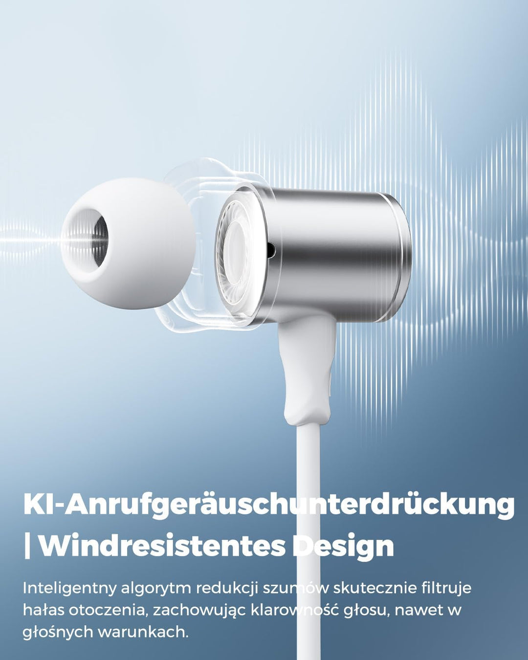 SoundPEATS Q40HD In-Ear Sport-Kopfhörer mit Nackenband, Grauweiss | LDAC Hi-Res, Dynamischer EQ Audi