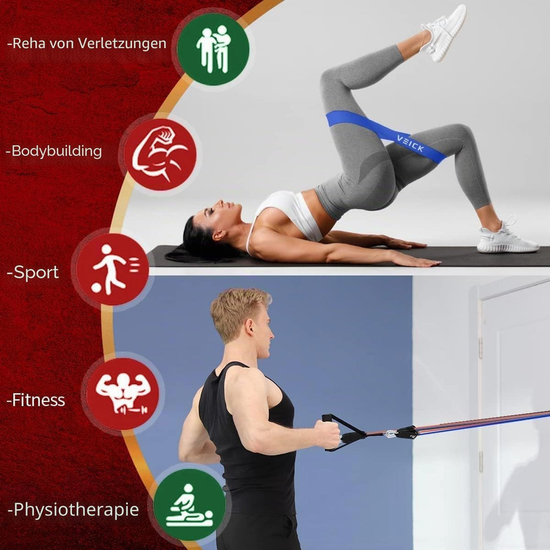 VEICK Widerstandsbänder, Übungsbänder, Workout-Bänder, Widerstandsbänder zum Trainieren mit Griffen