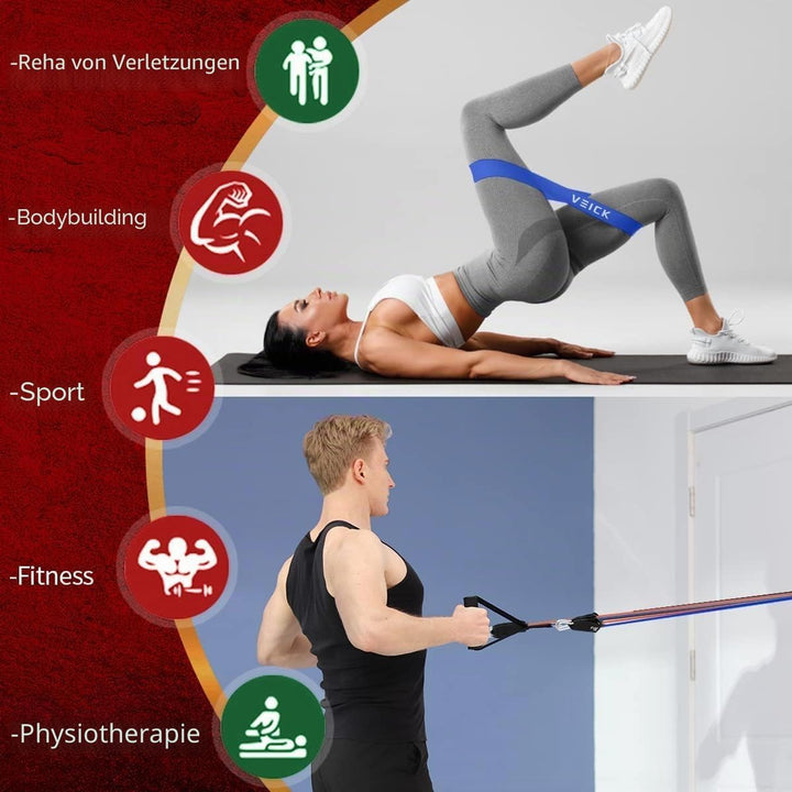 VEICK Widerstandsbänder, Übungsbänder, Workout-Bänder, Widerstandsbänder zum Trainieren mit Griffen