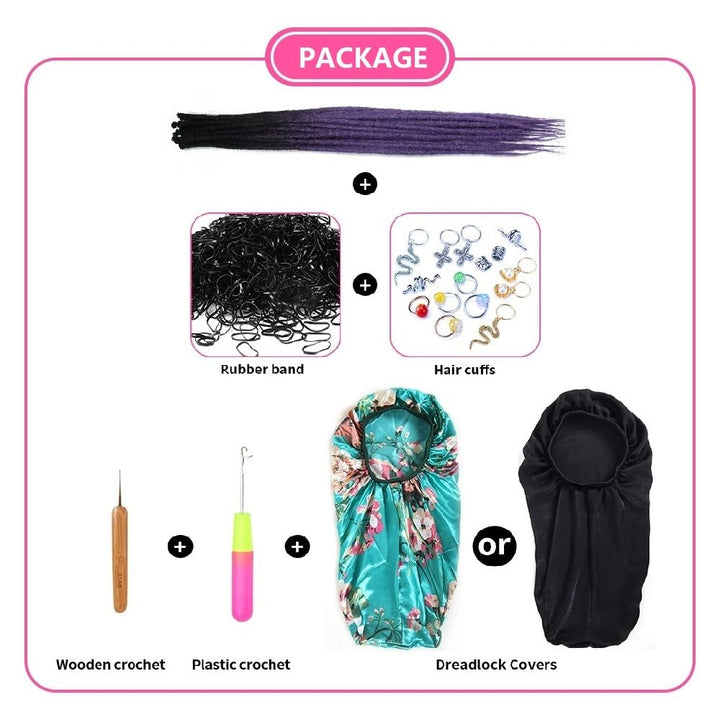Dsoar Dünne 0.6cm Synthetische Dreadlock Extensions Handgemacht 24 Zoll 20 Stränge Häkelhaar Lange H