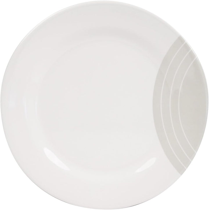 100% Melamin Geschirr Circle elfenbeinweiss/grau/rund - Set wählbar 1, 2, 4 oder 6 Personen - Outdoo