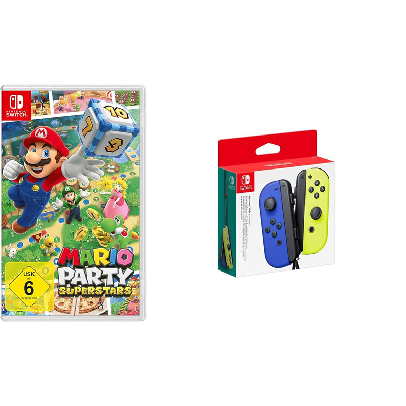 Mario Party Superstars [Nintendo Switch] + Nintendo Joy-Con 2er-Set, Blau/Neon-Gelb Blau/Neon-Gelb +