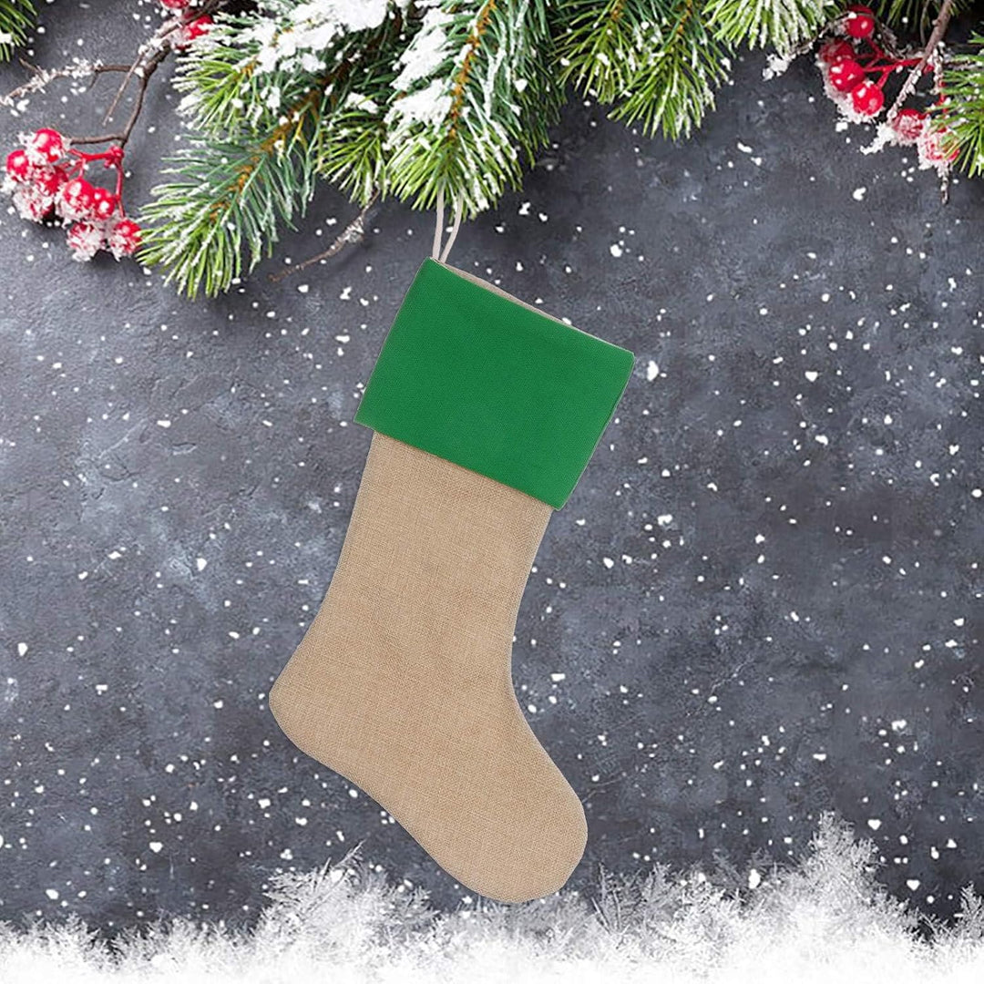 JiJiRuDU Sackleinen Weihnachtsstrumpf 6er Pack, Weihnachten hängende Taschen Weihnachtsfeiertagsstru