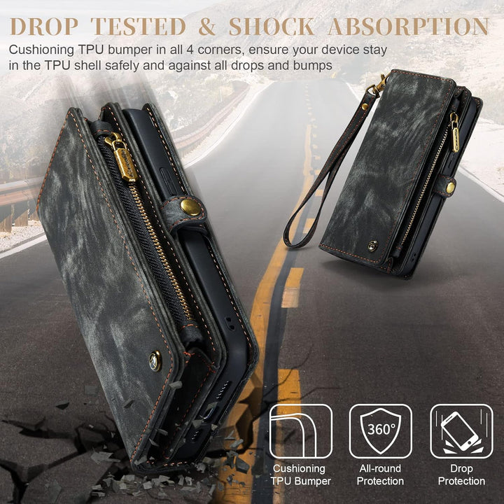 UFinetech iPhone 14 Pro Max Hülle, Flip Leder TPU Stossfest Kartenfach Tasche Handyhülle iPhone 14 P