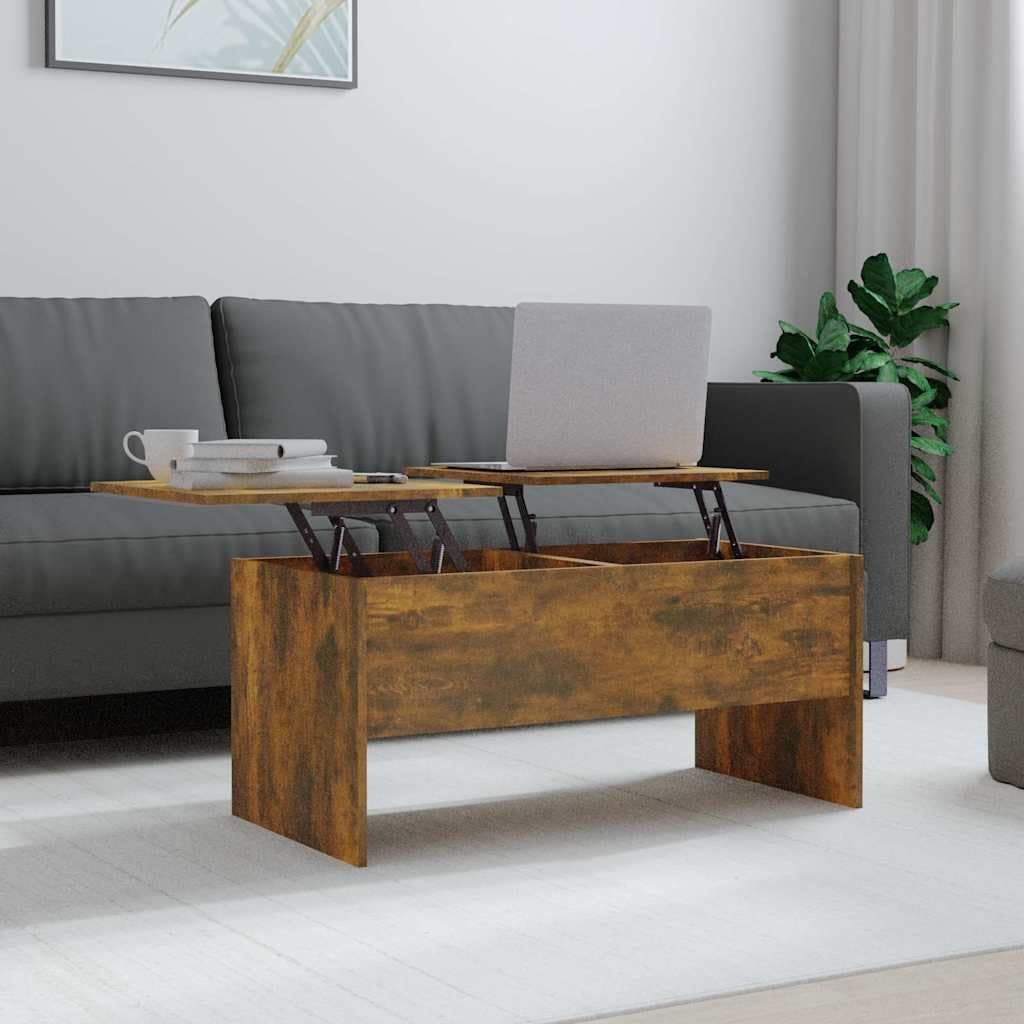 vidaXL Couchtisch Höhenverstellbar Kaffeetisch Wohnzimmertisch Beistelltisch Sofatisch mit Stauraum