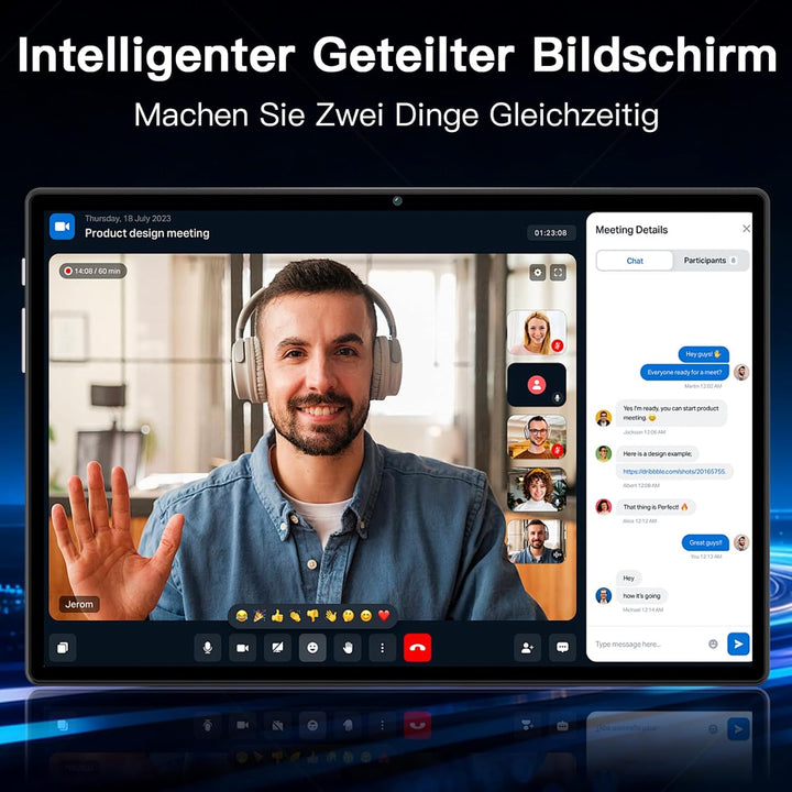 ZIOVO Tablet 10 Zoll Android 15 mit 30GB RAM+128GB ROM(TF 2TB), Gemini AI, 5G WLAN, Octa-Core 2.0GHz