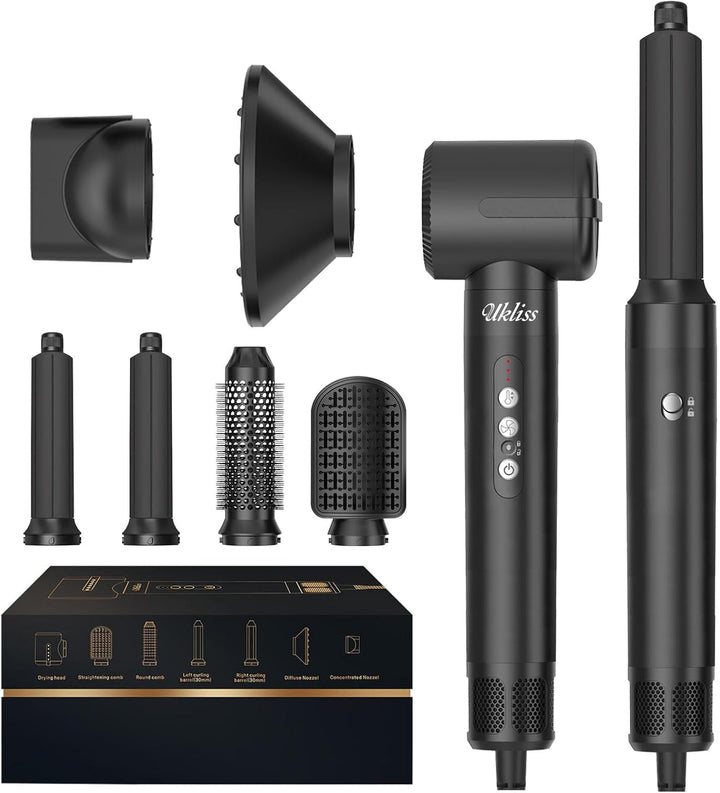 Air Styler 7 In 1, 110000 U/Min Hochtouriger Motor Haartrockner Warmluftbürste Set Mit 7 Aufsätze, T