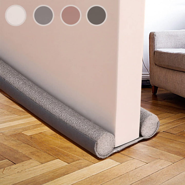 Zugluftstopper, 94 cm, doppelte Dichtung für Lärmblocker und Windstopper (grau)