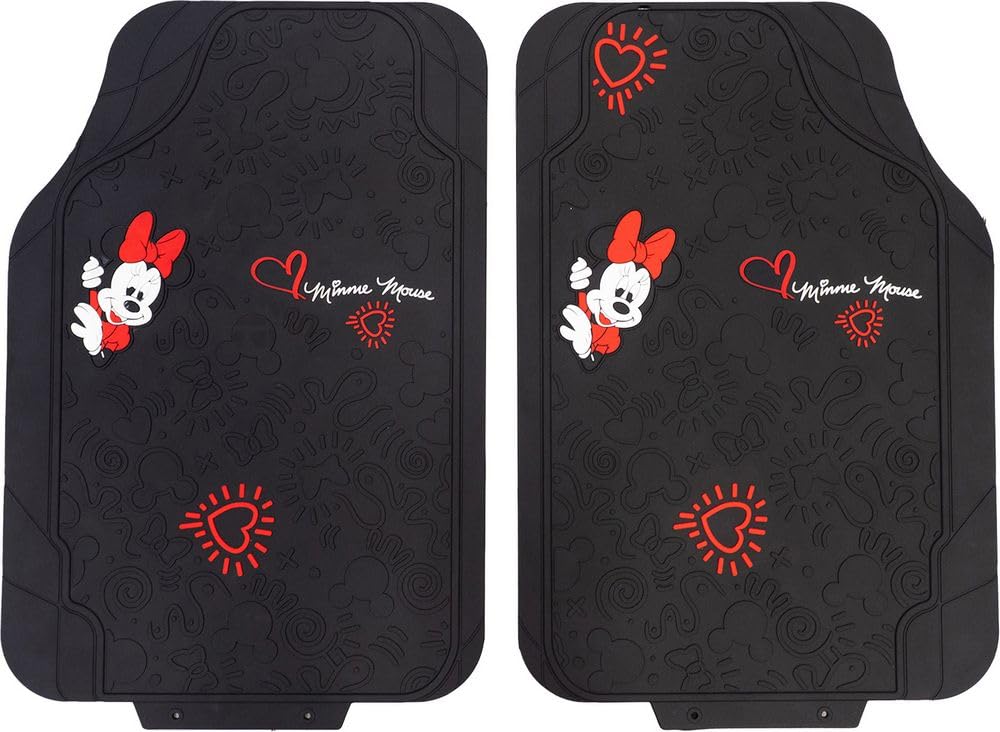 TataWay - Minnie Mouse Automatten | Universalgrösse 44x65 cm | Aus PVC | Disney Micky Maus Auto Zube