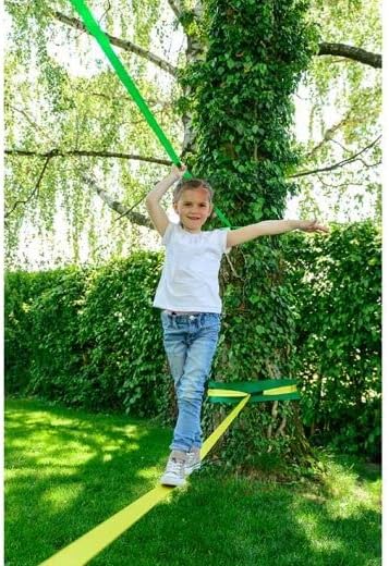 Betzold Sport - Slackline-Set 15 Meter - Balancier-Seil für Kinder und Anfänger NoColor Einheitsgrös