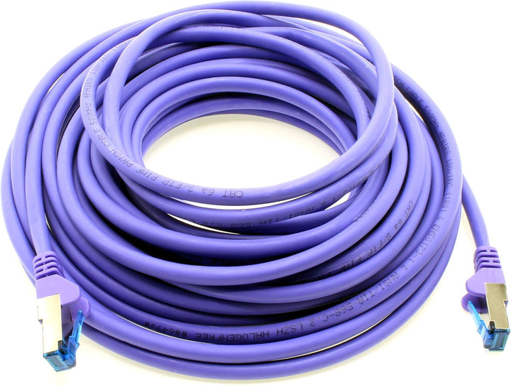 5m - CAT6a - Netzwerkkabel violett - 10 Stück CAT 6 A Patchkabel 10000 Mbit s SFTP PIMF 500 MHz komp