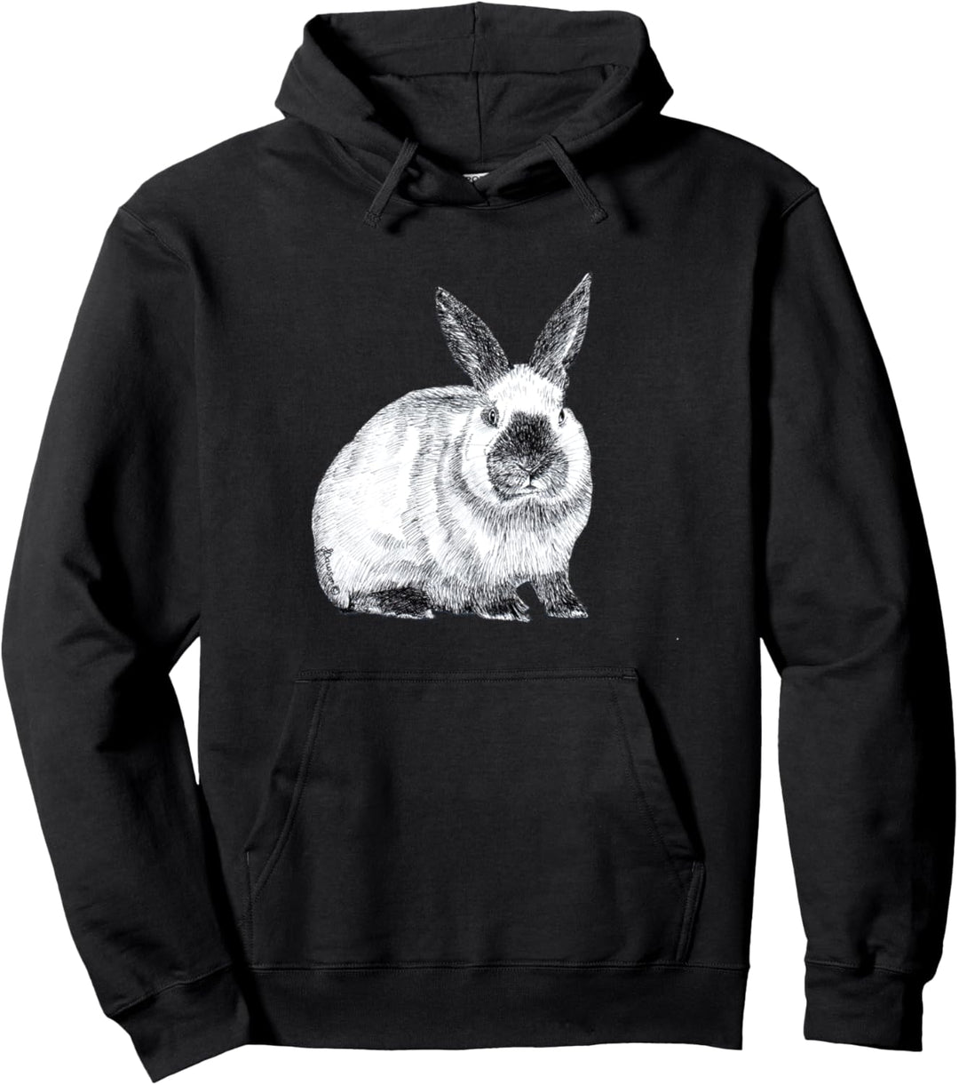 Niedliche Californian Rex Bunny Rabbit Zeichnung Pullover Hoodie