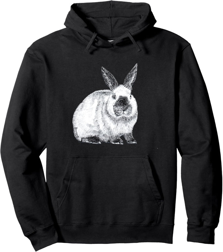 Niedliche Californian Rex Bunny Rabbit Zeichnung Pullover Hoodie